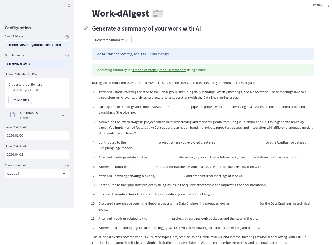 work-dAIgest demo